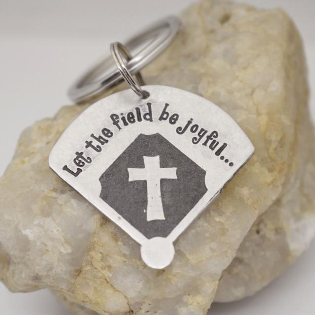 Let the field be joyful aluminum keychain.jpg